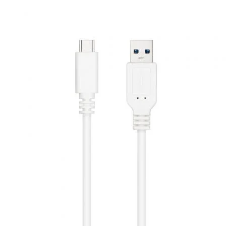 Nanocable Cable USB-C a USB-A 3.1 Gen2 10 Gbps 3A Blanco 0,5 m